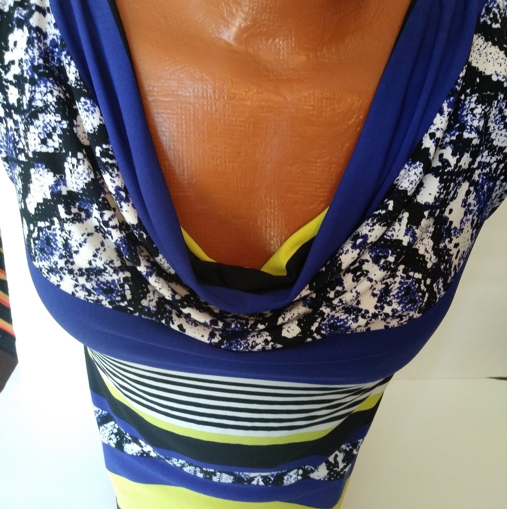 Calvin Klein Womens S Blue Crowl Neck Blouse Top